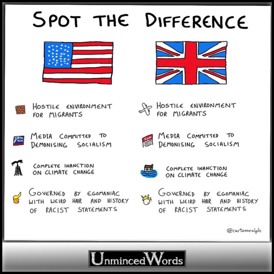 Spot the difference, UK and USA