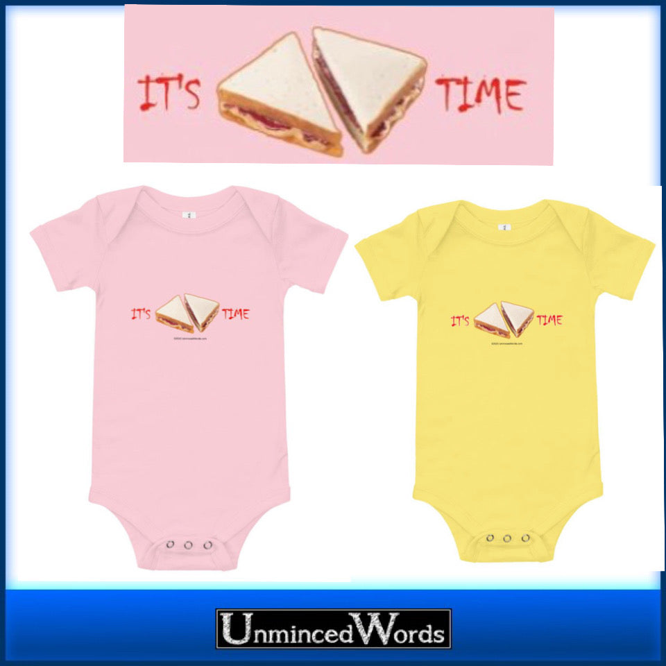 It’s Peanut Butter and Jelly Time onesie design