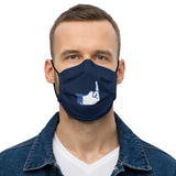 Middle Blue Finger - Premium face mask