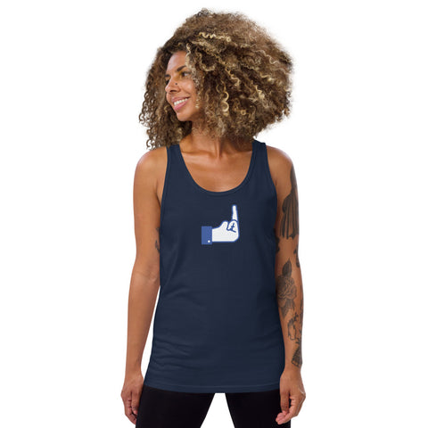 Middle Blue Finger - Unisex Tank Top