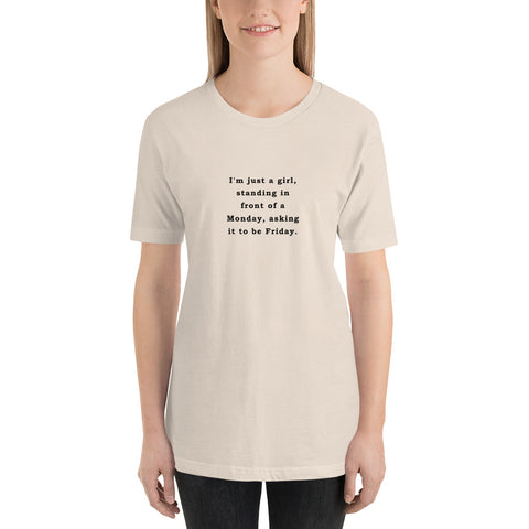 Just a Girl - Short-Sleeve Ladies' T-Shirt - Unminced Words