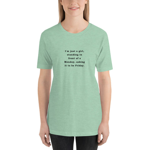 Just a Girl - Short-Sleeve Ladies' T-Shirt - Unminced Words