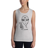 Peaceful Alien - Ladies&rsquo; Muscle Tank - Unminced Words