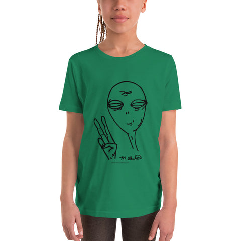 Peaceful Alien - Youth Short Sleeve T-Shirt - Unminced Words