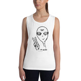 Peaceful Alien - Ladies&rsquo; Muscle Tank - Unminced Words