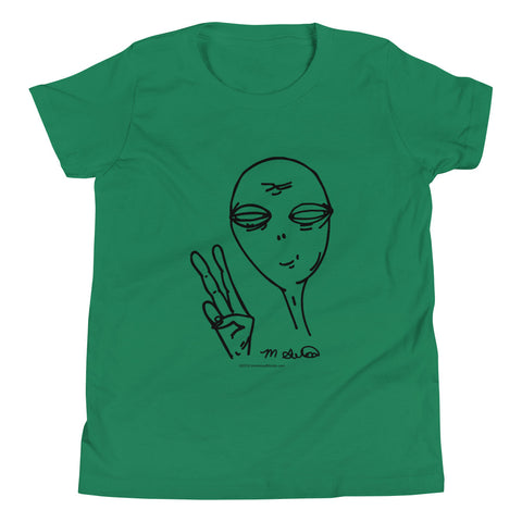 Peaceful Alien - Youth Short Sleeve T-Shirt - Unminced Words