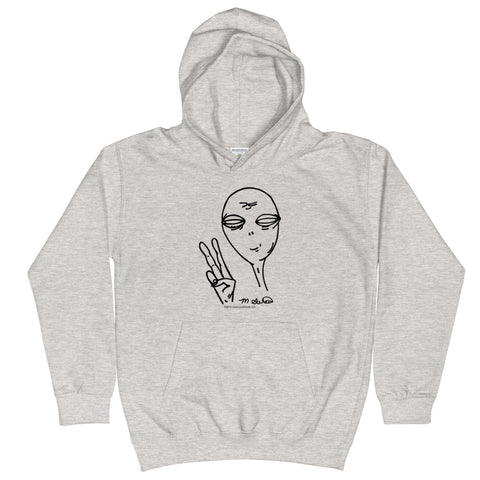 Peaceful Alien - Kids Hoodie - Unminced Words