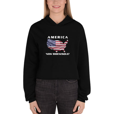 America Now Bidenesque - Crop Hoodie