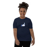 Middle Blue Finger - Youth Short Sleeve T-Shirt